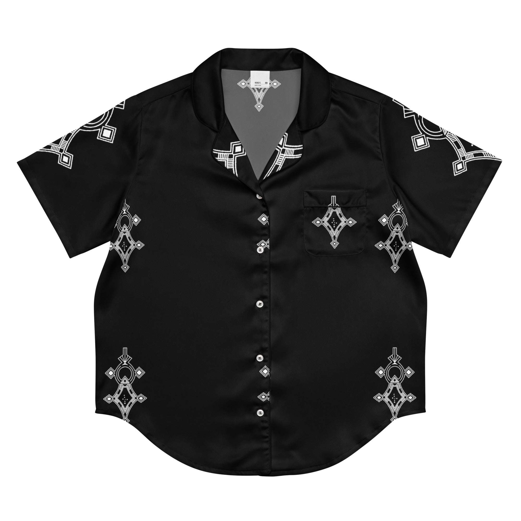 All-over print women’s short sleeve pajama topall-over print women’s short sleeve pajama top